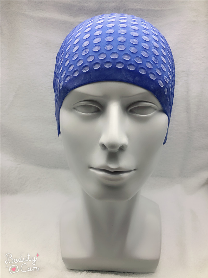 Silicone bubble swim cap